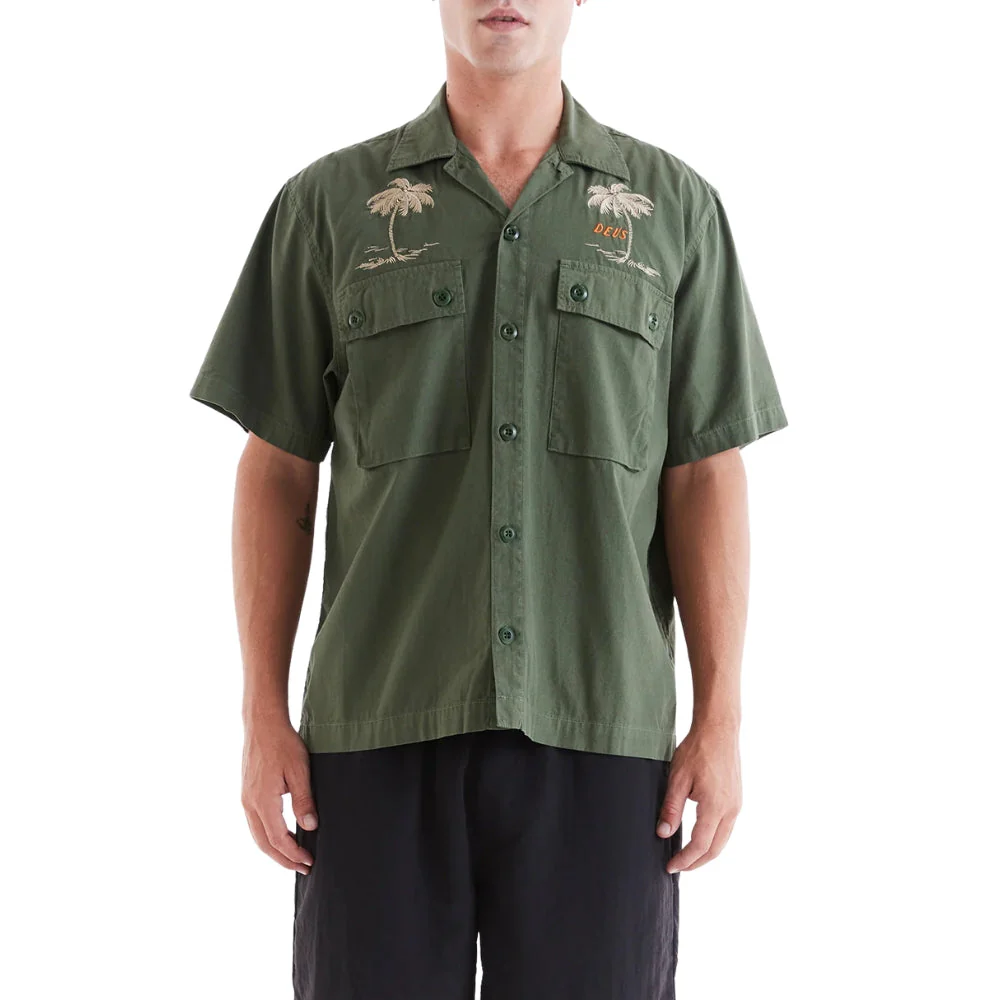 DEUS EX MACHINA STRANDED FATIGUE SHIRT - PINE - Image 5