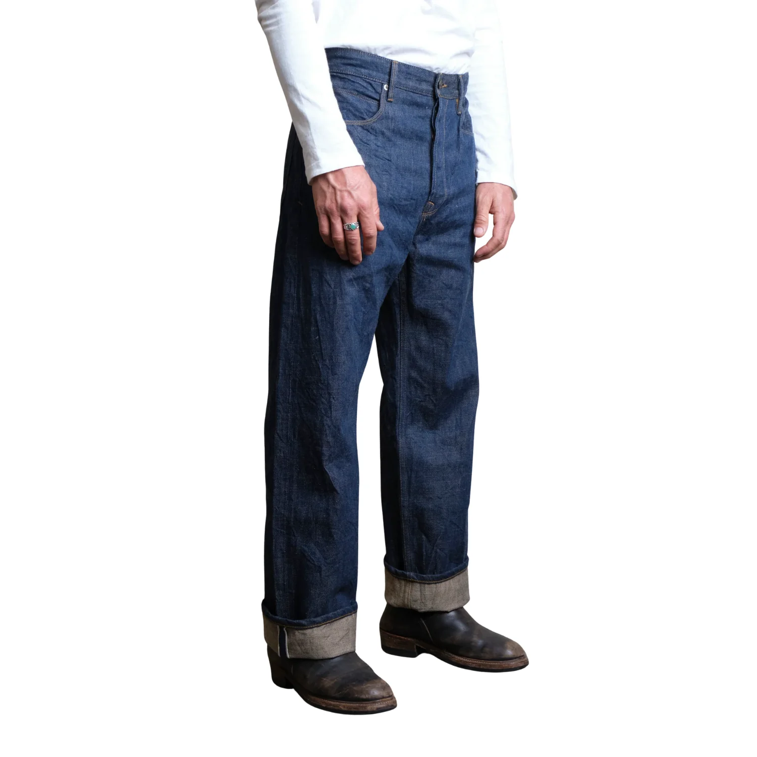 FREENOTE BELFORD STRAIGHT CUT 13 OUNCE - NATURAL RINSED DENIM - Image 4