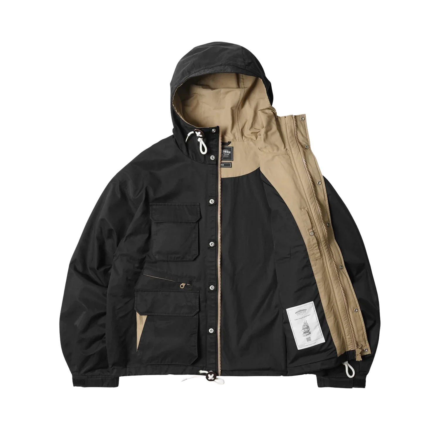 FRIZM WORKS WADING HOODED PARKA - BLACK - Image 8