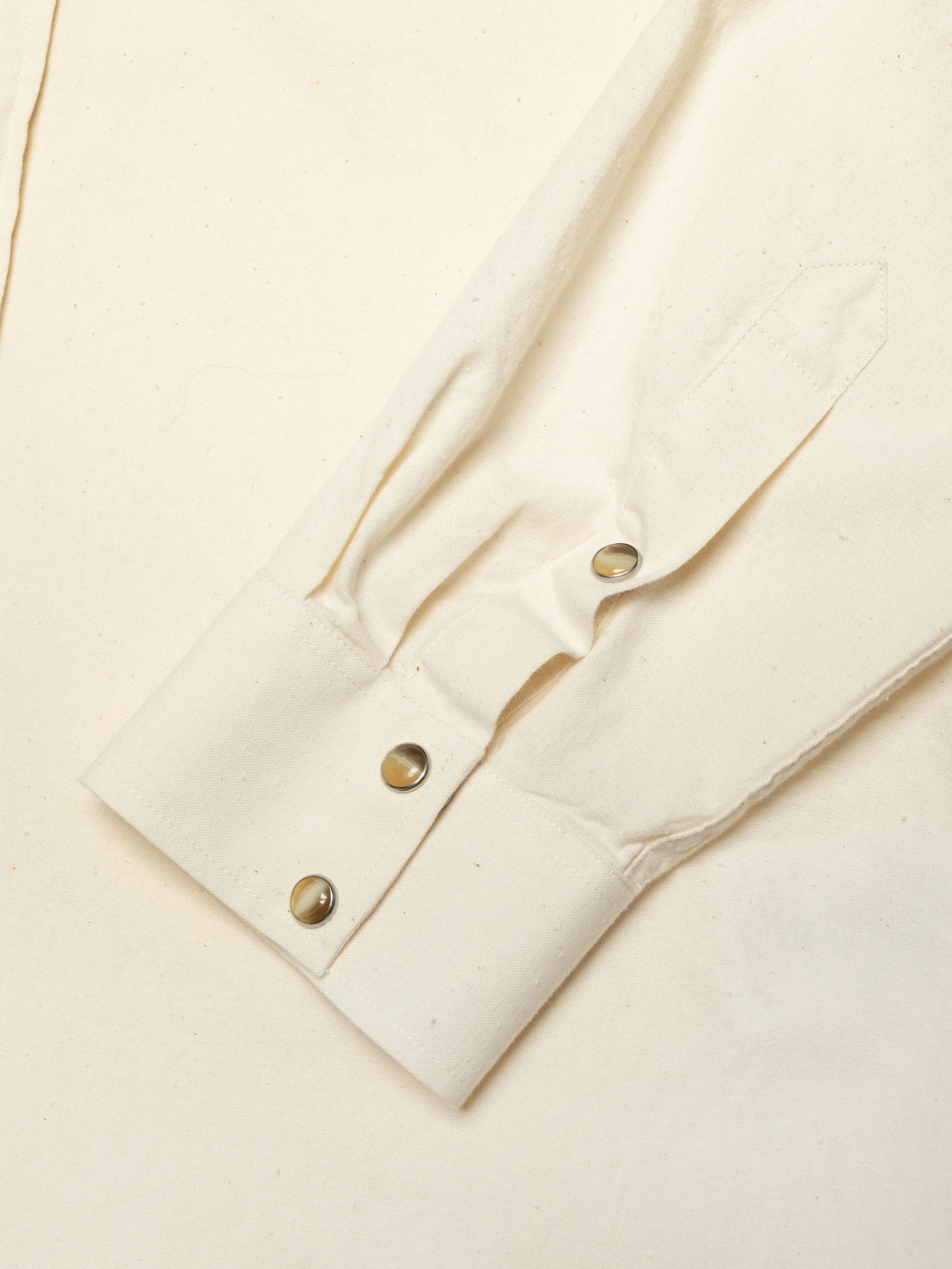 NUDIE JEANS GEORGE CHAMBRAY WESTERN SHIRT - ECRU - Image 5