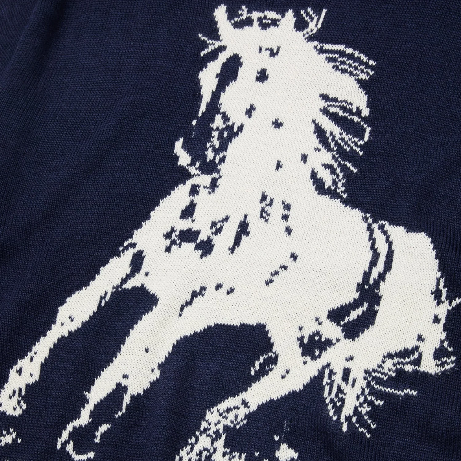 ONE OF THESE DAYS RUNNING HORSE KNIT SWEATER - NAVY - Image 3