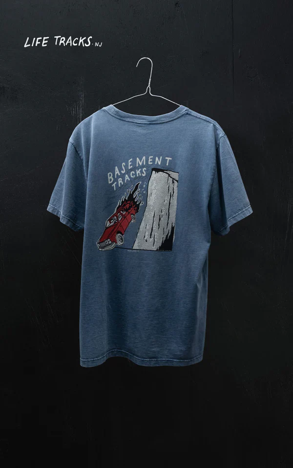 NUDIE JEANS ROY BASEMENT TRACKS T-SHIRT - BLUE - Image 5