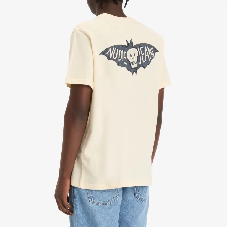 NUDIE JEANS ROY THE BAT T-SHIRT - ECRU - Image 3