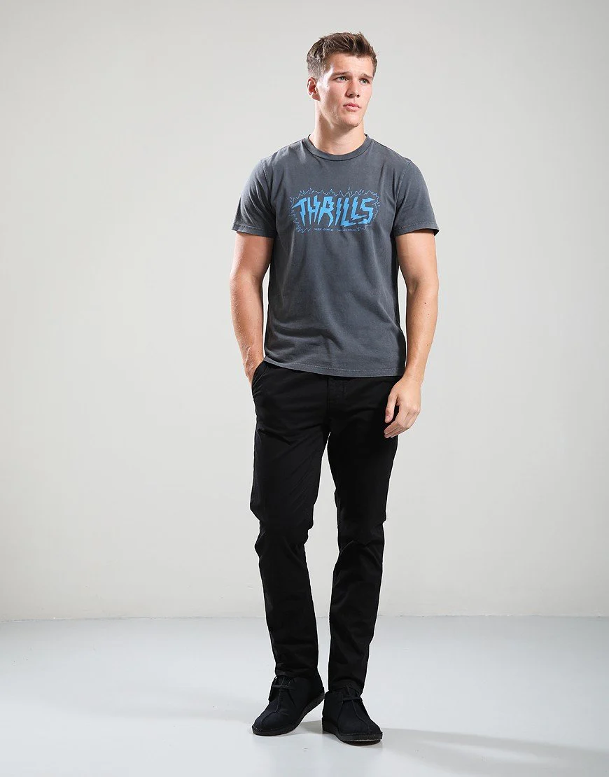 NUDIE JEANS ROY THRILLER TRACKS T-SHIRT - ANTRACITE - Image 4